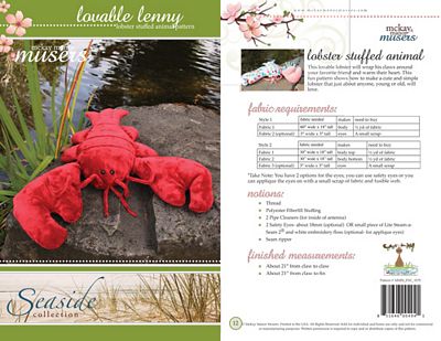 lobster plush pattern