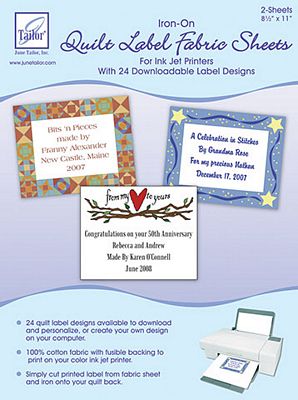 Brewer Sewing - Quilt Label Fabric Sheets-24 Downloadable Designs